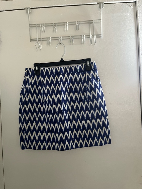 J. Crew Dresses & Skirts - J.Crew A-Line Navy and White Zigzag Skirt